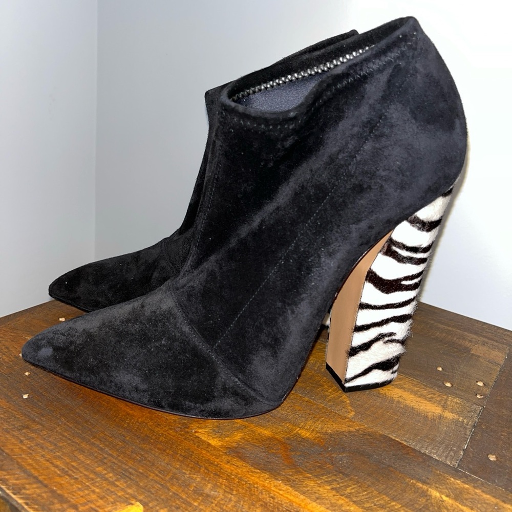 Casadei Calf Hair Animal Print Booties, New